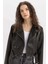 Su İtici Oversize Geniş Kalıp Fermuarlı Eskitme Kemerli Suni Deri Kısa Ceket Y7170AZ24AU 6