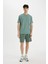 %100 Pamuk Slim Fit Dar Kesim Dar Paça Cepli Basic Düz Şort B8673AX24SM 7