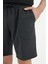 %100 Pamuk Slim Fit Dar Kesim Dar Paça Cepli Basic Düz Şort 9