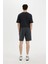 %100 Pamuk Slim Fit Dar Kesim Dar Paça Cepli Basic Düz Şort 10