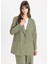 Düğmeli Cepli Basic Düz Paraşüt Kumaş Blazer Ceket 9