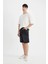 %100 Pamuk Kargo Fit Jean Bermuda Şort C1513AX24SM 11
