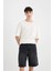 %100 Pamuk Kargo Fit Jean Bermuda Şort C1513AX24SM 13