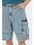 %100 Pamuk Kargo Fit Jean Bermuda Şort C2047AX24SM 15