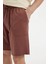 %100 Pamuk Slim Fit Dar Kesim Dar Paça Cepli Basic Düz Şort B8673AX24SM 10