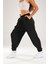 Siyah Fitilli Pileli Jogger Pantolon 2