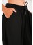 Siyah Fitilli Pileli Jogger Pantolon 5
