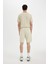 Regular Fit Düz Paça Kargo Cepli Basic Düz Şort B8795AX24SM 12