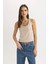 Slim Fit Dar Kesim U Yaka Basic Düz Atlet C2622AX24SP 8