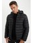 Su İtici Hafif Şişme Mont Slim Fit Dar Kesim Kapüşonlu Fermuarlı Cepli Mevsimlik N4661AZ24AU 6