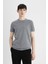 Standart Fit Yıkamalı Soluk Efektli Bisiklet Yaka Kısa Kollu Triko Tişört C4913AX24SM 7