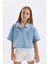 Kız Çocuk Boxy Fit Pamuklu Kısa Kollu Gömlek C5224A824SM 7