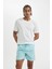 Çizgili File Astarlı Kısa Boy Deniz Şortu U0024AZ24HS 11