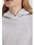 Boxy Fit Kapüşonlu Kalın Basic Düz Sweatshirt B8570AX24SP 10