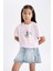 Kız Çocuk Disney Mickey & Minnie Bisiklet Yaka Kısa Kollu Tişört C4833A824HS 10
