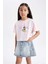 Kız Çocuk Disney Mickey & Minnie Bisiklet Yaka Kısa Kollu Tişört C4833A824HS 11
