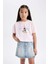 Kız Çocuk Disney Mickey & Minnie Bisiklet Yaka Kısa Kollu Tişört C4833A824HS 12