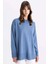 Regular Fit Bisiklet Yaka Yandan Yırtmaçlı Basic Düz Triko Kazak Tunik C5165AX24AU 6
