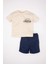 Erkek Bebek 2'li Takım Bisiklet Yaka Baskılı Kısa Kollu Tişört Şort C6215A524SM 6