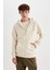 Regular Fit Kapüşonlu İçi Yumuşak Tüylü Cepli Basic Düz Fermuarlı Sweatshirt X8331AZ24AU 8