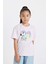 Kız Çocuk Snoopy Relax Fit Bisiklet Yaka Kısa Kollu Tişört C4841A824SM 9