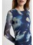 Bodycon Yuvarlak Yaka Batik Tül Midi Uzun Kollu Abiye Elbise C5082AX24SP 13
