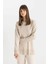 Regular Fit Bisiklet Yaka Yırtmaçlı Basic Düz Triko Kazak Tunik C5165AX24AU 10