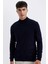 Lacivert Slim Fit Dar Kesim Yarım Balıkçı Yaka Basic Düz Triko Kazak R1127AZ24WN 6