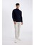 Lacivert Slim Fit Dar Kesim Yarım Balıkçı Yaka Basic Düz Triko Kazak R1127AZ24WN 7