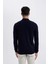 Lacivert Slim Fit Dar Kesim Yarım Balıkçı Yaka Basic Düz Triko Kazak R1127AZ24WN 11