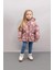Kız Bebek Kapüşonlu Kalp Desenli Su Geçirmez Cep İçi Polarlı Şişme Mont C5313A524AU 11