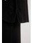 Relax Fit Çizgili Balıkçı Yaka Yırtmaçlı Triko Kazak Tunik U9892AZ24AU 13