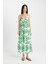 V Yaka Desenli Vual Askılı Maxi Elbise C4871AX24HS 14