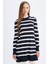 Regular Fit Bisiklet Yaka Çizgili Uzun Kollu Triko Kazak Tunik C6030AX24AU 6