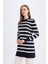 Regular Fit Bisiklet Yaka Çizgili Uzun Kollu Triko Kazak Tunik C6030AX24AU 8