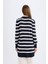 Regular Fit Bisiklet Yaka Çizgili Uzun Kollu Triko Kazak Tunik C6030AX24AU 11