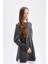 Regular Fit Bisiklet Yaka Yırtmaçlı Basic Düz Triko Kazak Tunik H3431AZ24AU 11