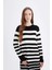 Regular Fit Çizgili Uzun Kollu Maxi Triko Elbise C3539AX24WN 9
