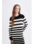 Regular Fit Çizgili Uzun Kollu Maxi Triko Elbise C3539AX24WN 11