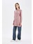 Regular Fit Bisiklet Yaka Yırtmaçlı Basic Düz Triko Kazak Tunik H3431AZ24AU 7