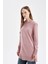 Regular Fit Bisiklet Yaka Yırtmaçlı Basic Düz Triko Kazak Tunik H3431AZ24AU 9