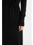 Regular Fit Yarım Balıkçı Yaka Basic Düz Yırtmaçlı Uzun Kollu Maxi Triko Elbise A9807AX24WN 9