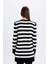 Regular Fit Bisiklet Yaka Çizgili Yırtmaçlı Uzun Kollu Triko Kazak Tunik Z9007AZ24AU 12