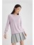 Regular Fit Yumuşak Dokulu Bisiklet Yaka Reglan Kol Basic Düz Triko Kazak I6913AZ24WN 11