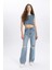 Crop Sırt Dekolteli Jean Bluz C1420AX24SM 7