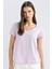 Regular Fit V Yaka Basic Kısa Kollu Tişört K1508AZ24SM 6