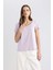 Regular Fit V Yaka Basic Kısa Kollu Tişört K1508AZ24SM 9