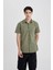 %100 Pamuk Slim Fit Dar Kesim Yazlık Basic Düz Kısa Kollu Gömlek R1706AZ24SM 7