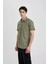 %100 Pamuk Slim Fit Dar Kesim Yazlık Basic Düz Kısa Kollu Gömlek R1706AZ24SM 10