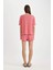 Fall in Love Pijama Takımı Ribana Kısa Kollu Üst Beli Lastikli Şort Alt B8732AX24SM 10